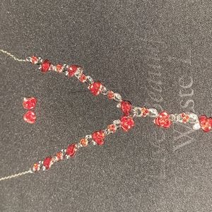 Beautiful rose necklace and earrings